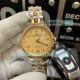 Copy Omega Ladies Crystal Diamond Watch - Gold Dial Two Tone 33mm - 副本_th.jpg
